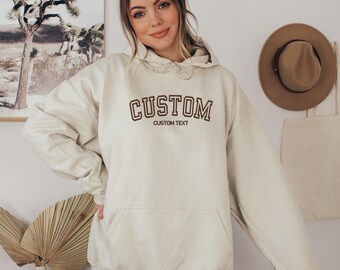 Custom Embroidered Hoodie, Personalized Embroidered Hoodies, Custom Text Hoodie, Father Days Gift Hoodie, Couples Hoodies, Mothers Day Gift