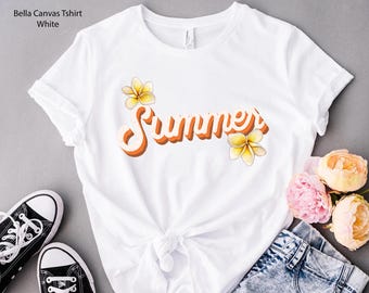 Comfort Colors, Summer Shirt,  Summer Vacation Tee, Retro Vacation Shirt for Women, Summer Tank Top, Plumeria Flower Shirt, Beach shirts,