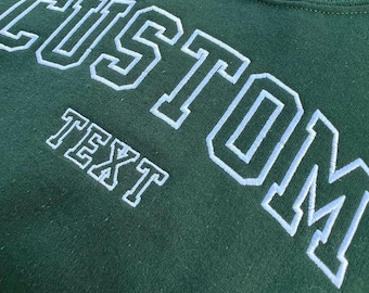 Custom Embroidered Varsity Crewneck, Embroidery Crewneck, Custom Embroidered Sweatshirt, Personalized Sweatshirt, Custom Gift, Custom Shirt