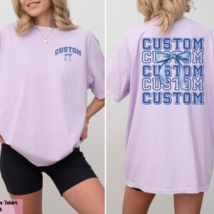 a woman wearing a shirt that says custom customs