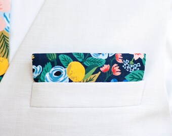 Pocket Square Rifle Paper Co Handkerchief Mens Pocket Square Floral Boys Pocket Square Birch Floral In Black Pocket Squares