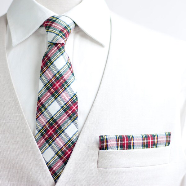 Necktie, Neckties, Mens Necktie, Neck Tie, Mens Necktie, Groomsmen Necktie, Ties, Wedding Neckties, Plaid Necktie, Plaid - Holiday Plaid