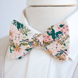 Bow Ties, Bow Tie, Bowties, Mens Bow Ties, Freestyle Bow Ties, Self-Tie Bow Ties, Wedding Ties,  Pink, Rifle Paper Co - Meadow In Pink