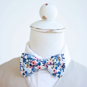 Bow Tie, Bow Ties, Boys Bow Ties, Baby Bow Ties, Bowties, Ring Bearer, Wedding Bow Ties, Rifle Paper Co - Rosa In Periwinkle