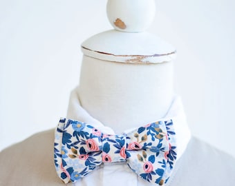 Bow Tie, Bow Ties, Boys Bow Ties, Baby Bow Ties, Bowties, Ring Bearer, Wedding Bow Ties, Rifle Paper Co - Rosa In Periwinkle