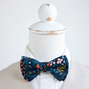 Bow Tie, Bow Ties, Boys Bow Ties, Baby Bow Ties, Bowties, Ring Bearer, Wedding Bow Ties, Rifle Paper Co - Navy Metallic Floral