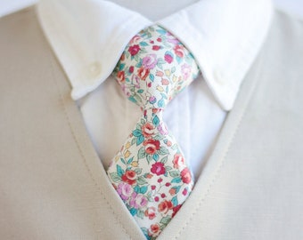 Necktie, Neckties, Boys Tie, Baby Tie, Baby Necktie, Wedding Ties, Ring Bearer, Boys Necktie, Floral Ties, Toddler Tie - Bouquet In Blossom