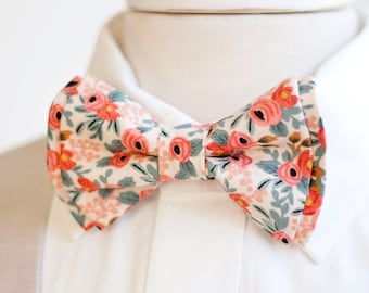 Bow Tie, Mens Bow Tie, Bowtie, Bowties, Bow Ties, Groomsmen Bow Ties, Wedding Bowties, Ties, Rifle Paper Co - Rosa In Peach