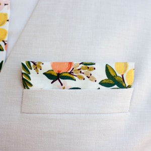 Einstecktuch, Einstecktuch, Taschentuch, Herren Einstecktuch, Jungen Einstecktuch, Floral, Rifle Paper Co - Citrus Floral In Cream
