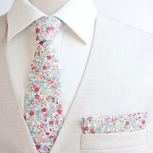 Necktie, Neckties, Mens Necktie, Neck Tie, Floral Neckties, Groomsmen Necktie, Ties, Wedding, Floral Necktie - Bouquet In Blossom