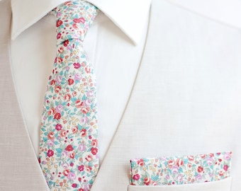 Necktie, Neckties, Mens Necktie, Neck Tie, Floral Neckties, Groomsmen Necktie, Ties, Wedding, Floral Necktie - Bouquet In Blossom