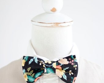 Bow Tie, Bow Ties, Boys Bow Ties, Baby Bow Ties, Bowties, Ring Bearer, Wedding Bow Ties, Rifle Paper Co - Birch Floral In Black