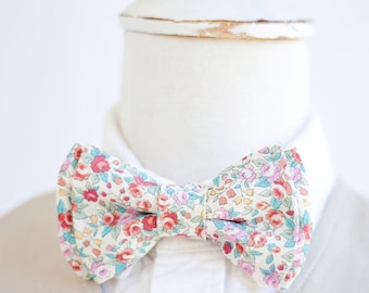 Bow Tie, Bow Ties, Boys Bow Ties, Baby Bow Ties, Bowties, Ring Bearer, Wedding Bow Ties, Floral Bow Tie, Red, Coral - Bouquet In Blossom