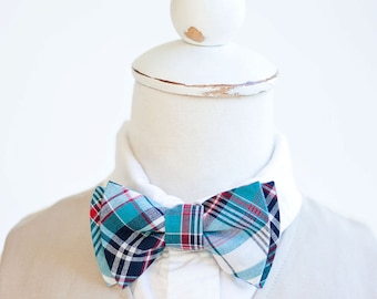 Bow Tie, Boys Bow Tie, Bow Ties, Baby Bow Ties, Bowtie, Bowties, Ring Bearer, Bow ties For Boys, Ties, Christmas  - Navy, Blue, Red Plaid