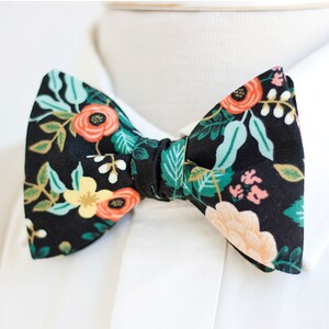Bow Ties, Bow Tie, Bowties, Mens Bow Ties, Freestyle Bow Ties, Self-Tie Bow Ties, Rifle Paper Co, Ties - Birch Floral In Black