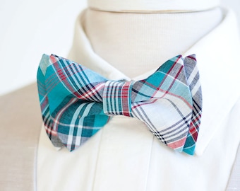 Bow Tie, Mens Bow Tie, Bowtie, Bowties, Bow Ties, Groomsmen Bow Ties, Wedding Bowties, Christmas Bow Tie, Ties - Navy, Blue, Red Plaid