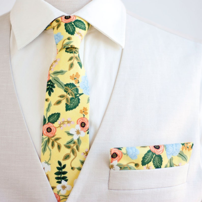 Bow Ties, Bow Tie, Bowties, Mens Bow Ties, Freestyle Bow Ties, Self-Tie Bow Ties, Rifle Paper Co, Ties Birch Floral In Yellow image 5