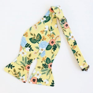 Bow Ties, Bow Tie, Bowties, Mens Bow Ties, Freestyle Bow Ties, Self-Tie Bow Ties, Rifle Paper Co, Ties Birch Floral In Yellow image 2