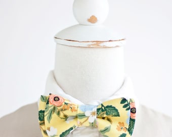 Bow Tie, Bow Ties, Boys Bow Ties, Baby Bow Ties, Bowties, Ring Bearer, Wedding Bow Ties, Rifle Paper Co - Birch Floral In Yellow