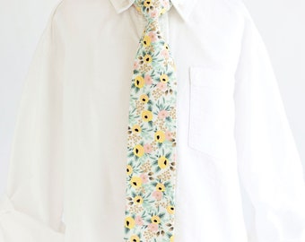 Necktie, Neckties, Boys Tie, Baby Tie, Baby Necktie, Wedding Ties, Ring Bearer, Floral Tie, Rifle Paper Co - Rosa In Cream