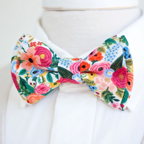 Fliege, Herrenfliege, Fliege, Bowties, Fliege, Fliegen, Groomsmen Fliegen, Floral Fliege, Rifle Paper Co - Petite Garden Party In Creme