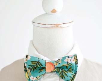 Bow Tie, Bow Ties, Boys Bow Ties, Baby Bow Ties, Bowties, Ring Bearer, Wedding Bow Ties, Rifle Paper Co - Citrus Floral In Teal