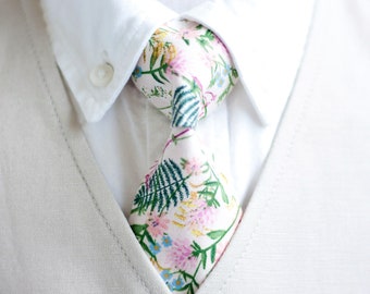 Necktie, Neckties, Boys Tie, Baby Tie, Baby Necktie, Wedding Ties, Ring Bearer, Floral Tie, Rifle Paper Co - Wildflowers In Pink