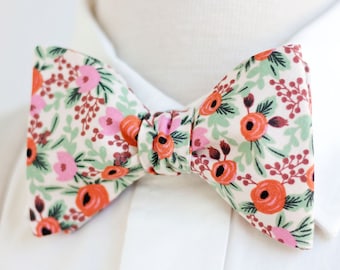 Bow Ties, Bow Tie, Bowties, Mens Bow Ties, Freestyle Bow Ties, Self-Tie Bow Ties, Rifle Paper Co, Ties - Rosa In Blush