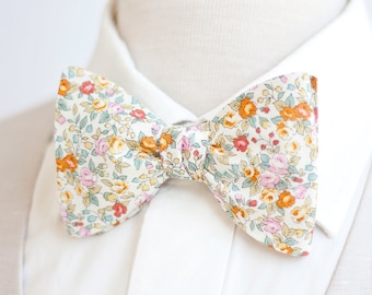 Bow Ties, Bow Tie, Bowties, Mens Bow Ties, Freestyle Bow Ties, Self-Tie Bow Ties, Groomsmen, Wedding Ties, Floral Tie - Bouquet in Summer