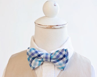 Bow Tie, Bow Ties, Bowties, Boys Bow Ties, Baby Bow Ties, Bowties, Ring Bearer, Bow ties For Boys - Navy, Aqua, Purple Organic Madras Plaid