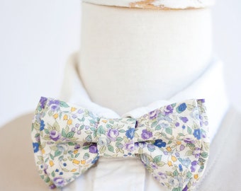 Bow Tie, Bow Ties, Boys Bow Ties, Baby Bow Ties, Bowties, Ring Bearer, Wedding Bow Ties, Floral Bow Tie, Purple Floral - Bouquet In Purple