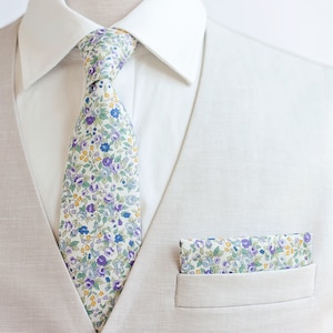 Necktie, Neckties, Mens Necktie, Neck Tie, Floral Neckties, Groomsmen Necktie, Ties, Wedding, Purple Floral Bow Tie, Tie - Bouquet In Purple