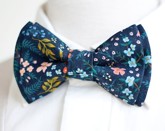 Bow Tie, Mens Bow Tie, Bowtie, Bowties, Bow Ties, Bowties, Groomsmen Bow Ties, Floral Bow Ties, Ties, Rifle Paper Co - Navy Metallic Floral