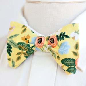 Bow Ties, Bow Tie, Bowties, Mens Bow Ties, Freestyle Bow Ties, Self-Tie Bow Ties, Rifle Paper Co, Ties Birch Floral In Yellow image 1