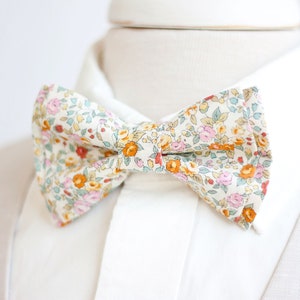 Bow Tie, Mens Bow Tie, Bowtie, Bowties, Bow Ties, Groomsmen Bow Ties, Wedding Bowties, Floral Bow Tie, Yellow Bow Tie Bouquet In Summer image 1