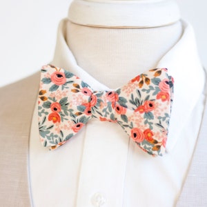 Bow Ties, Bow Tie, Bowties, Mens Bow Ties, Freestyle Bow Ties, Self-Tie Bow Ties, Groomsmen, Wedding Ties, Rifle Paper Co - Rosa In Peach
