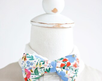 Bow Tie, Bow Ties, Boys Bow Ties, Baby Bow Ties, Bowties, Ring Bearer, Wedding Bow Ties, Rifle Paper Co - Wild Rose In Cream Metallic