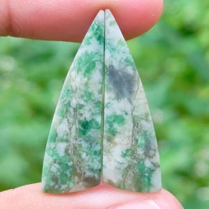 Rare Green Jade  pair for earring original from Indonesia
