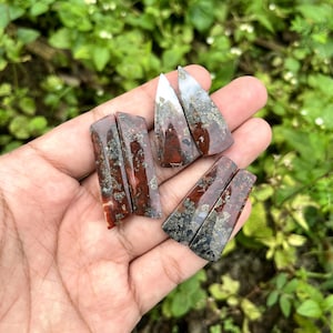 3 Pcs Natural Red Marcasite Cabochon – Metallic Sparkle Gem for Jewelry Making