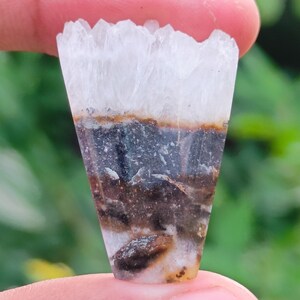 Statement Agate Cab – Bold Layered Black White Gemstone, Ideal for Artisan Jewelry