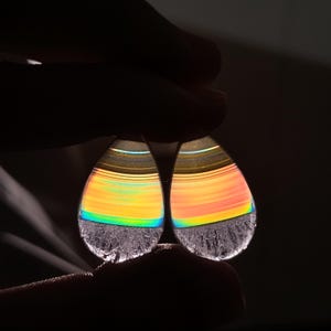 Natural Rainbow Agate Slab pair | One-of-a-Kind Collector Crystal