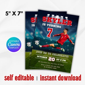 soccerbirthday, soccerinvite digital, cr7 party invite, ronaldo invitation, ronaldo birthday, soccer birthday, cr7 digital party, instant download, invitation template, ronaldo bday digital, ronaldo bday invites, ronaldo messi invite, soccer 7th birthday
