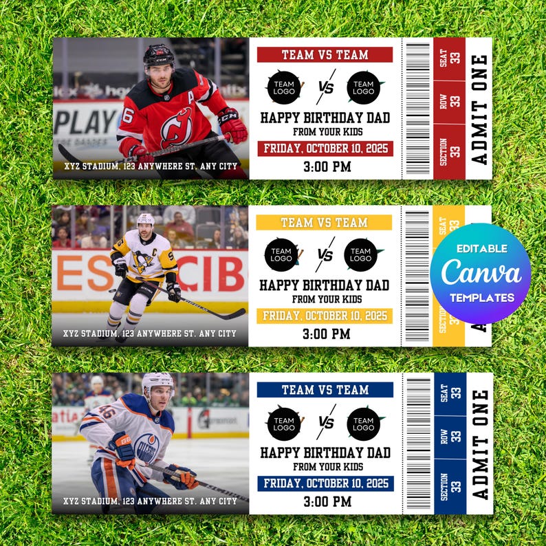 sport event ticket, sport ticket, hockey ticket, hockey tickets, surprise hockey, surprise ticket, editable hockey, sports ticket, printable hockey, printable sport, printable surprise, printable ticket, surprise event