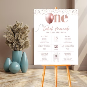 Baby Birthday Milestone Sign, First Birthday Milestone Poster Template, 1st Birthday Milestone Sign, Baby Milestone Board, Gender Neutral