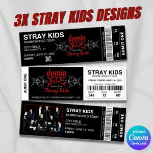 Bearbeitbares Stray Kids DominATE Konzertticket, World Tour 2025, DominAte World Tour Nordamerika, Stray Kids Kpop, Stray Kids Ticket