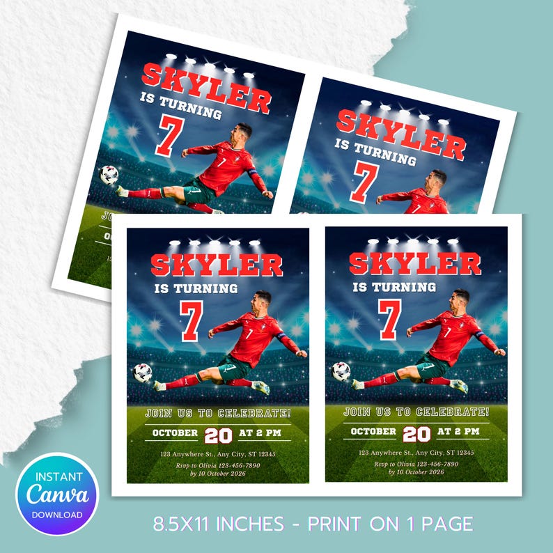soccerbirthday, soccerinvite digital, cr7 party invite, ronaldo invitation, ronaldo birthday, soccer birthday, cr7 digital party, instant download, invitation template, ronaldo bday digital, ronaldo bday invites, ronaldo messi invite, soccer 7th birthday