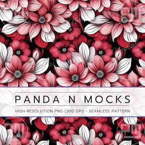 Pink and White Flower Seamless Pattern, Floral Design Fabric for Sewing, Modern Botanical Fabric, Floral Textile for Quilting