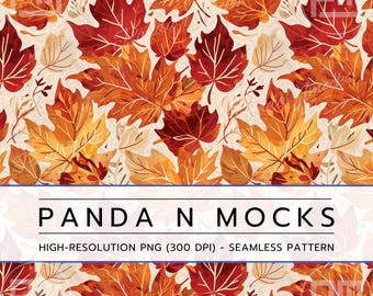 Autumn Leaves Seamless Pattern | Digital Download | Seamless Fall Botanical Flowers | Seamless Nature Print for Fabric, Paper Crafts and DIY