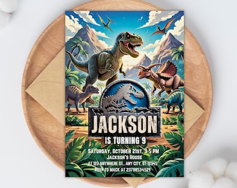 Editable Dinosaur Birthday Invitation | Jurassic Theme Birthday Party | T-Rex Dinosaur Birthday | Kids Party Invitation | Birthday Invite