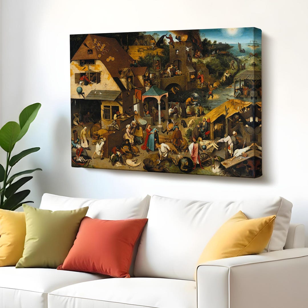 Elder Pieter Bruegel - Dutch Proverbs Blue Cloak Painting, Canvas Room ...